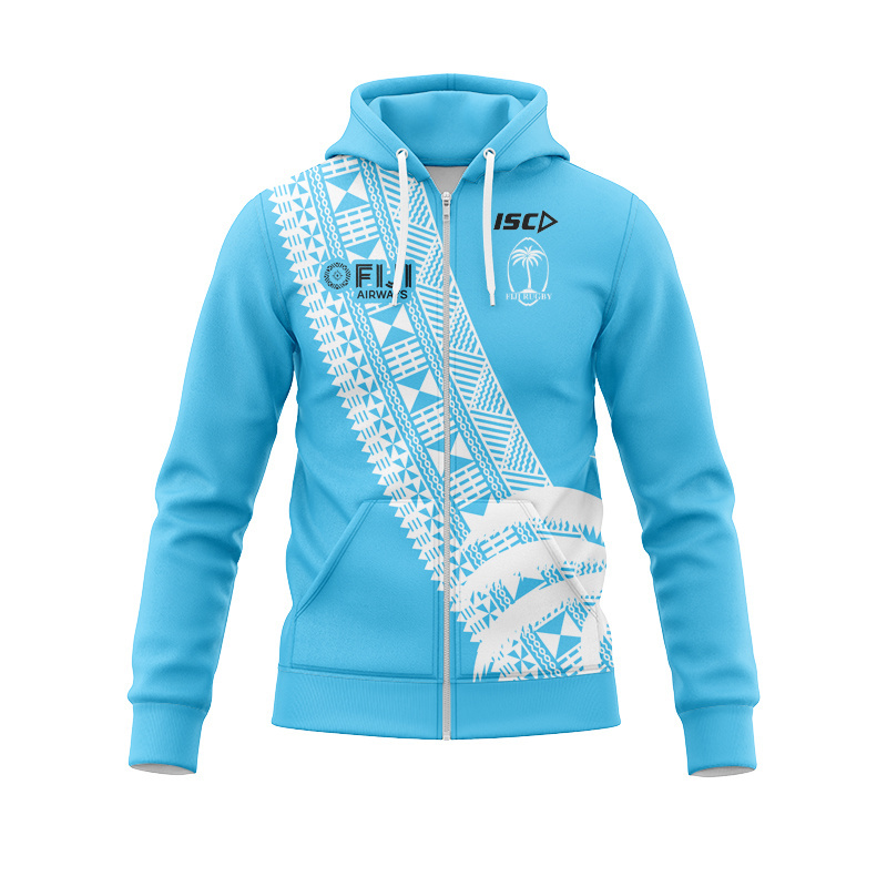 Fiji Rugby 2020 Blue Zipper Hoodie