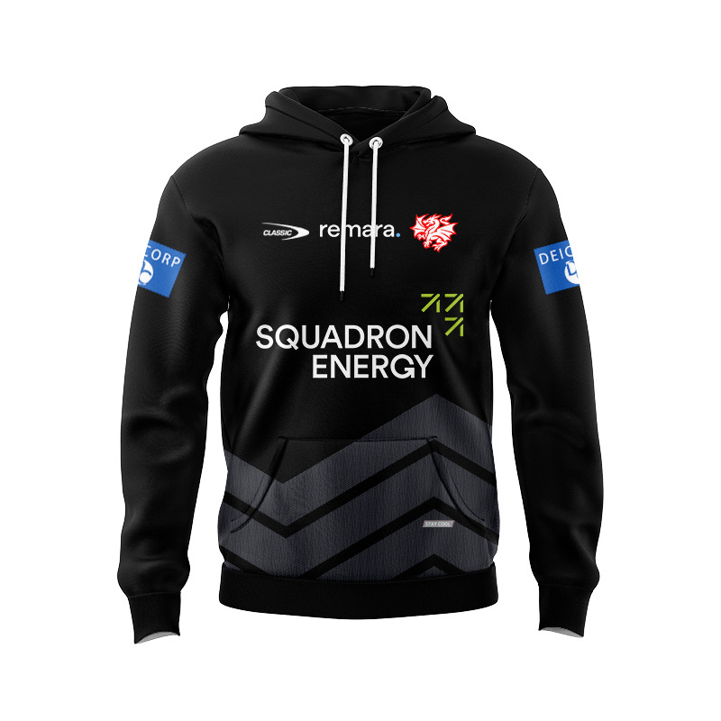 NRL St George Illawarra Dragons 2026 Black Training Sport Hoodie