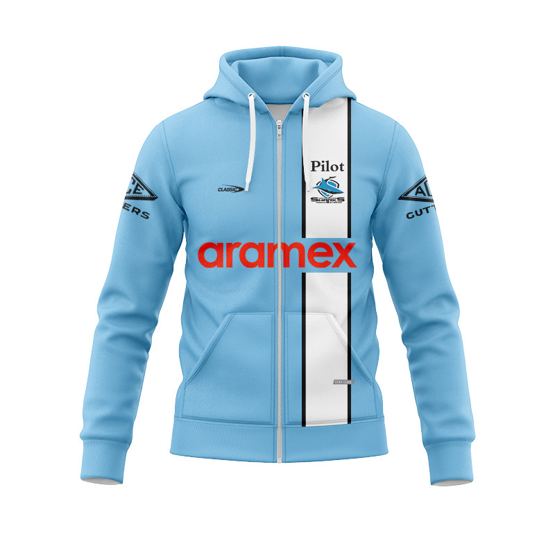 NRL Cronulla-Sutherland Sharks 2026 Sky Training Zipper Hoodie