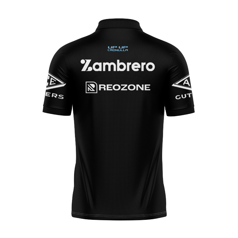 NRL Cronulla-Sutherland Sharks 2026 Black Training Polo Shirt