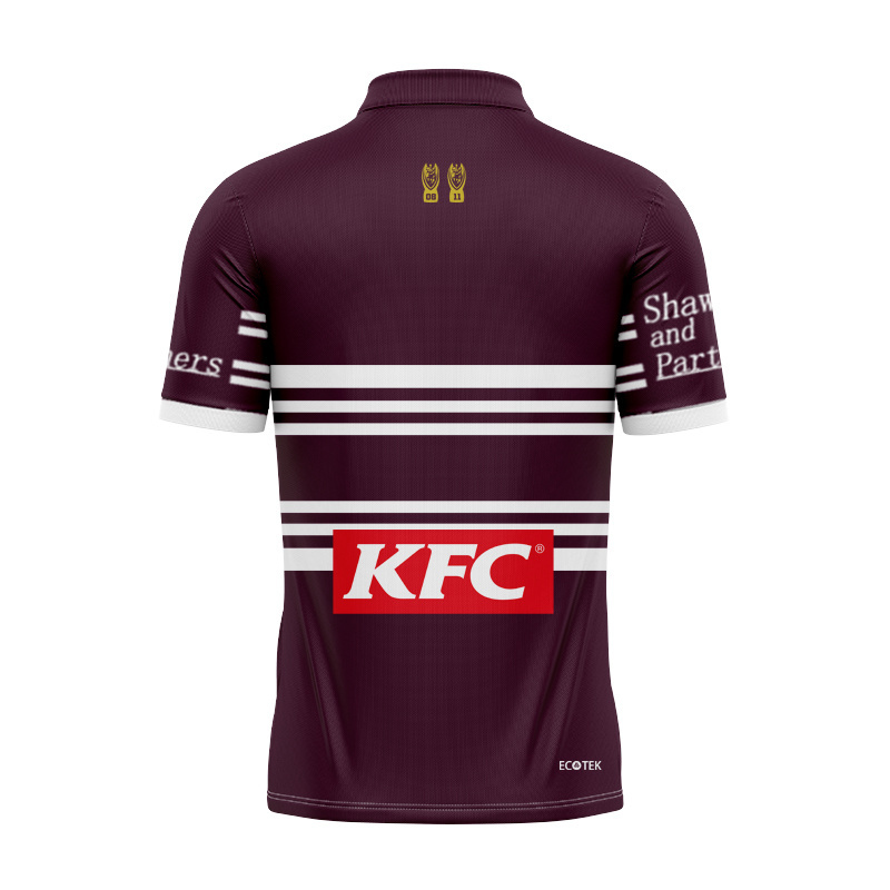 NRL Manly Warringah Sea Eagles 2026 Maroon Training Polo Shirt