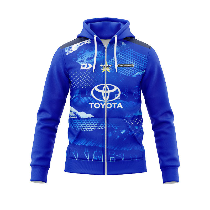 NRL North Queensland Cowboys 2026 Blue Training Zipper Hoodie