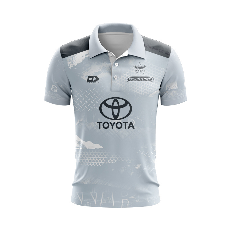 NRL North Queensland Cowboys 2026 Grey Training Polo Shirt
