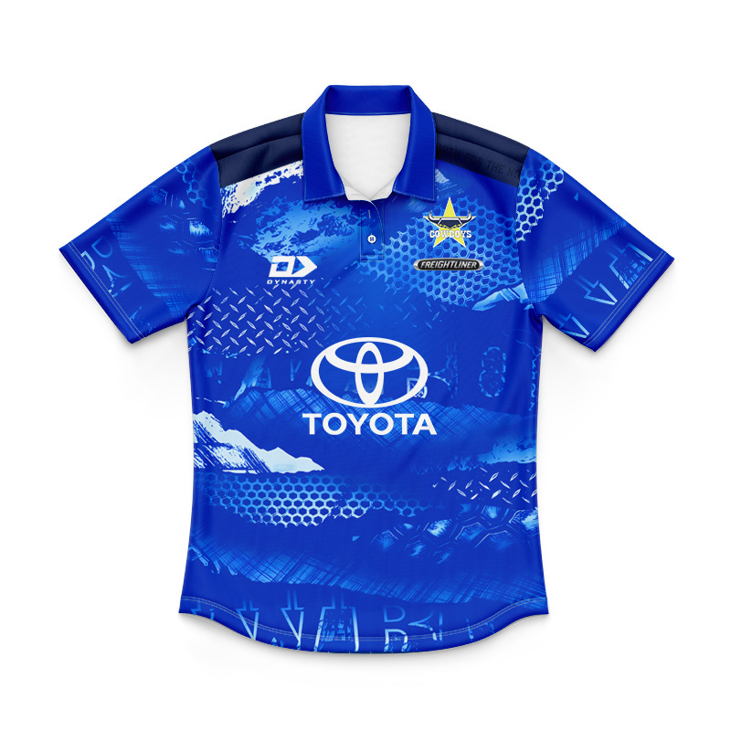 Kid's NRL North Queensland Cowboys 2026 Blue Training Polo Jersey