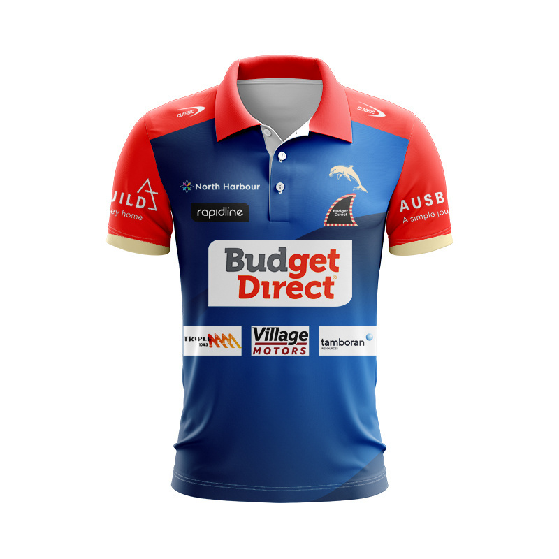 NRL Dolphins 2026 Blue/Red Classic Traning Polo Shirt
