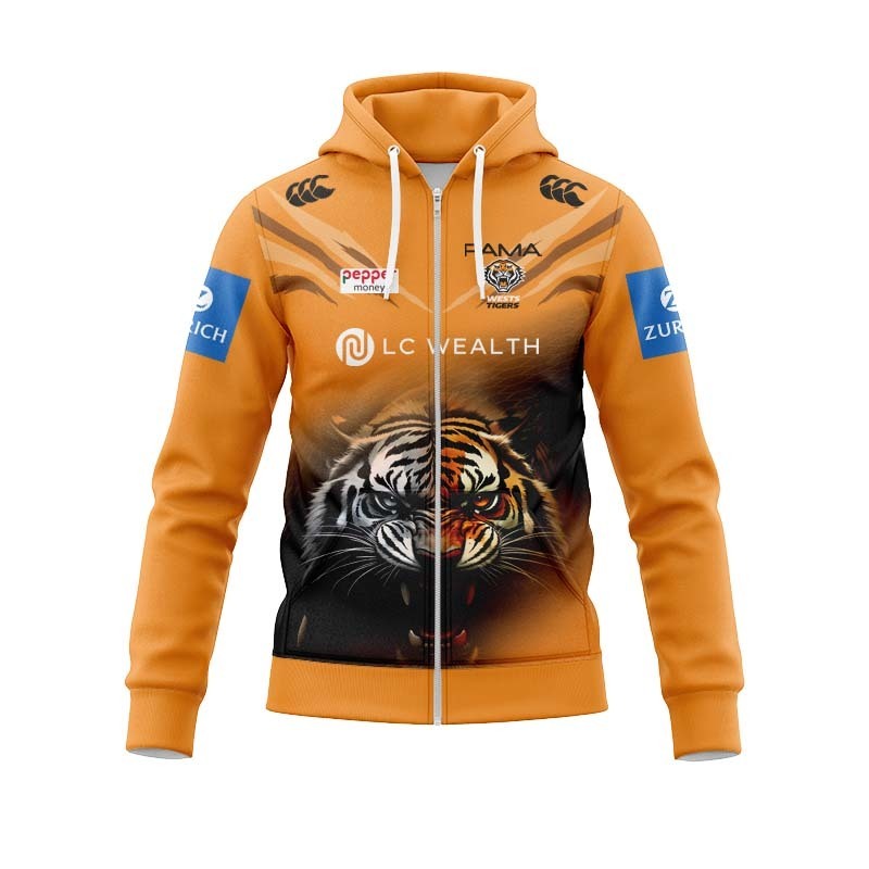 NRL Wests Tigers 2026 Training Zipper Hoodie