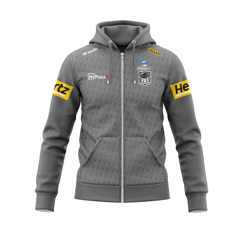 NRL Penrith Panthers 2026 Grey Media Zipper Hoodie