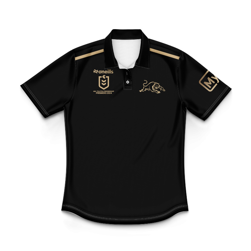 Kid's NRL Penrith Panthers 2024 Black Premiers Polo Jersey