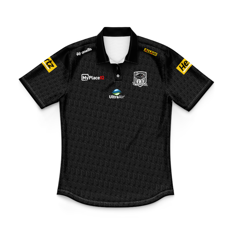Kid's NRL Penrith Panthers 2026 Black Media Polo Jersey