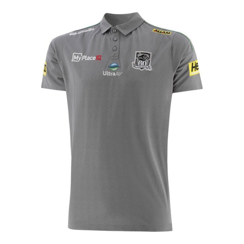 NRL Penrith Panthers 2026 Grey Media Polo Shirt