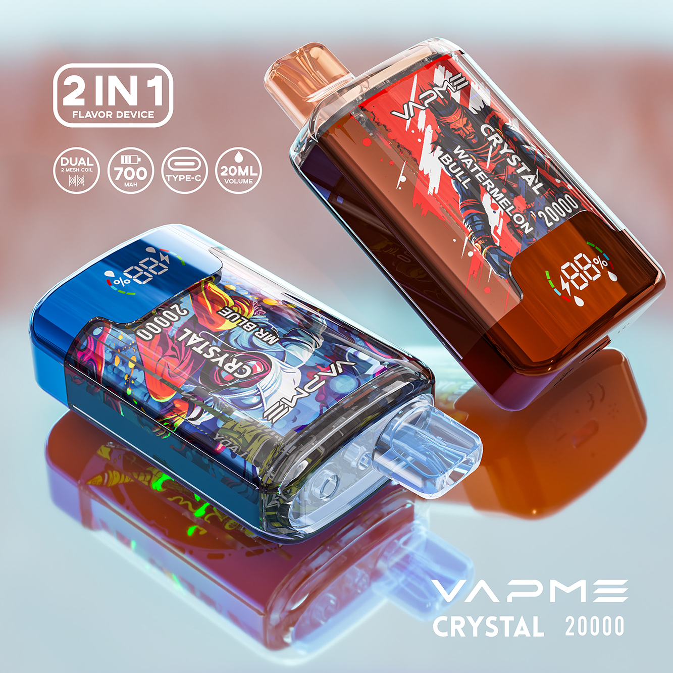 VAPME CRYSTAL 20000 - 20+20 Flavors