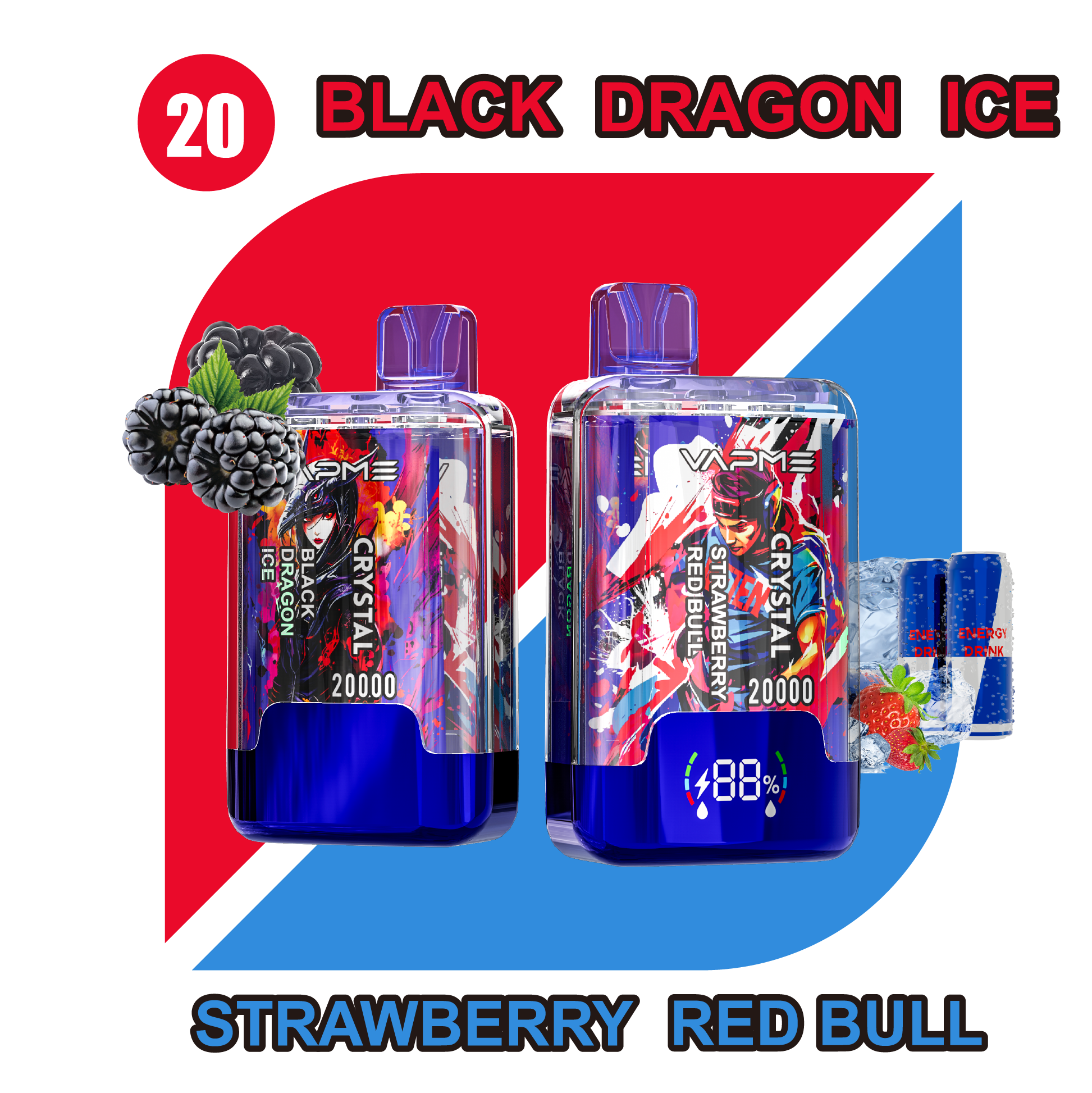 VAPME CRYSTAL 20000 - 20+20 Flavors