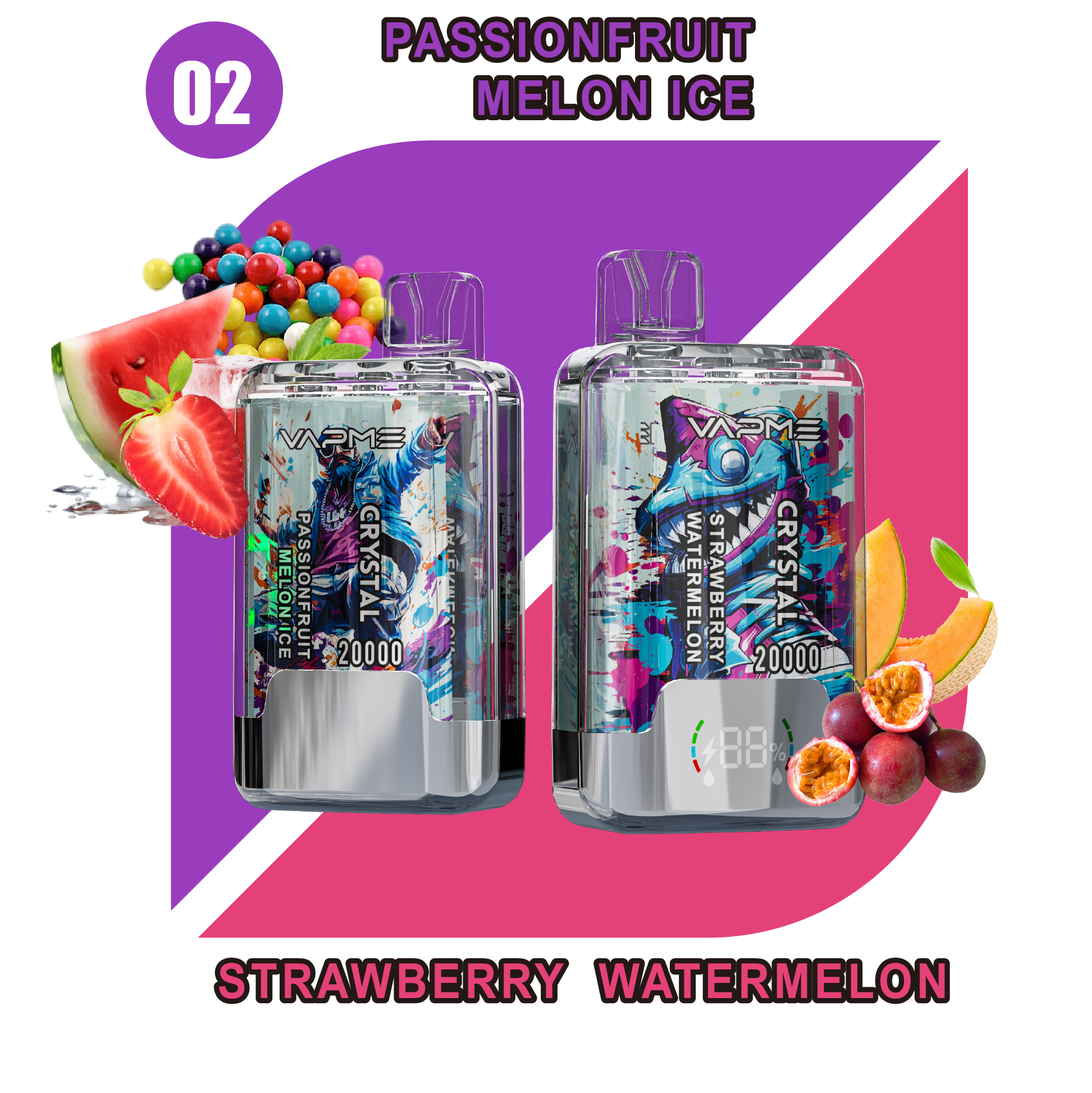 VAPME CRYSTAL 20000 - 20+20 Flavors