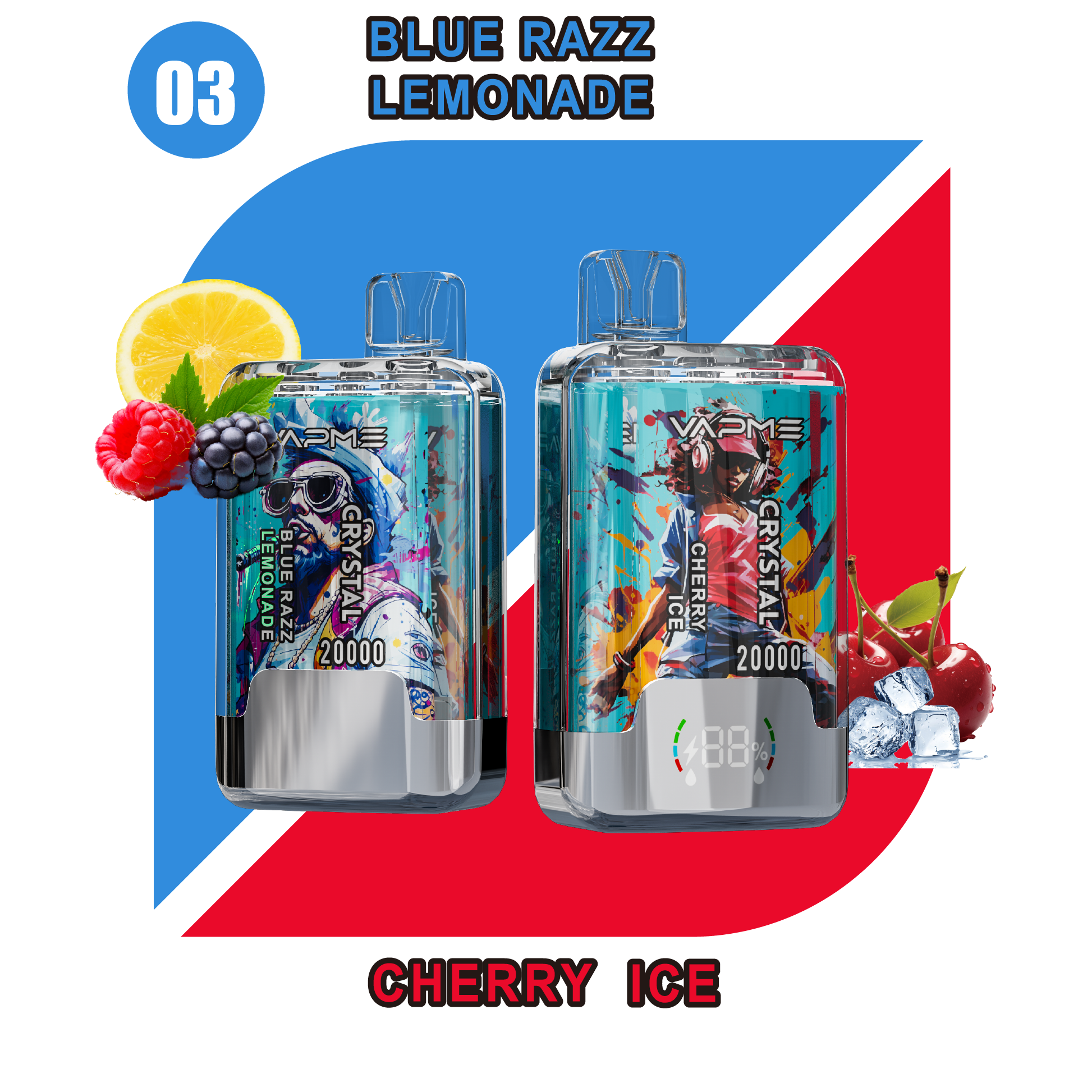 VAPME CRYSTAL 20000 - 20+20 Flavors