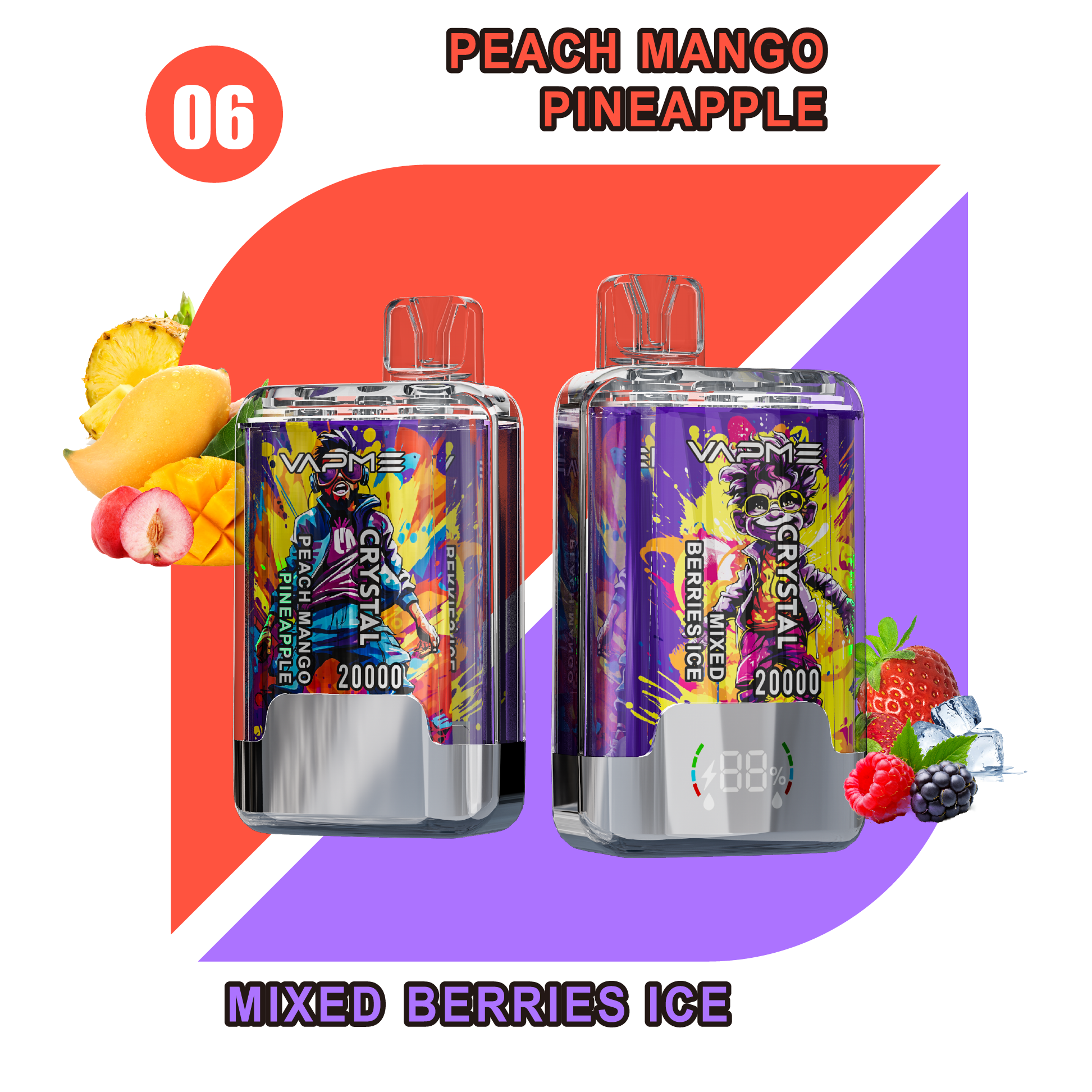 VAPME CRYSTAL 20000 - 20+20 Flavors