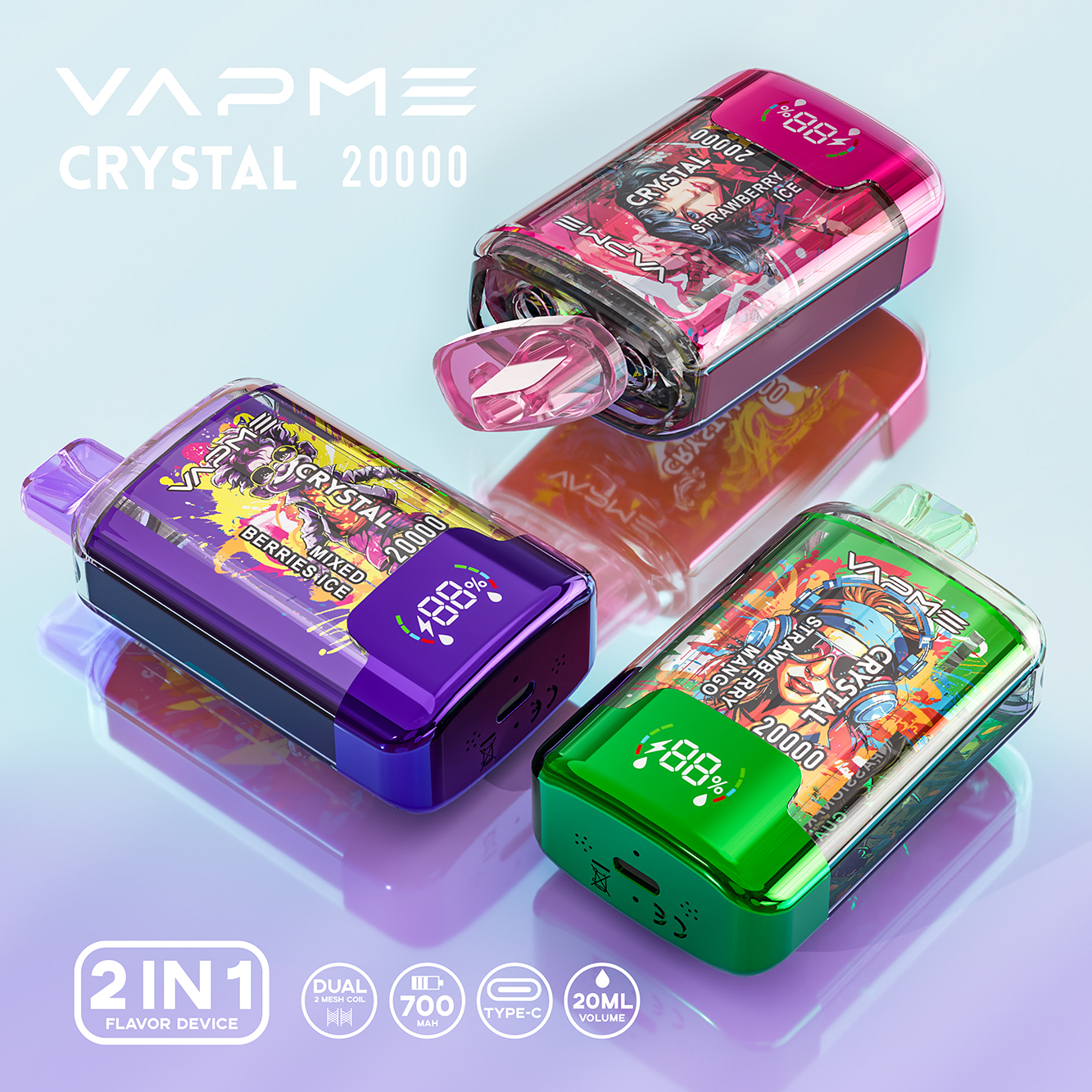 VAPME CRYSTAL 20000 - 20+20 Flavors