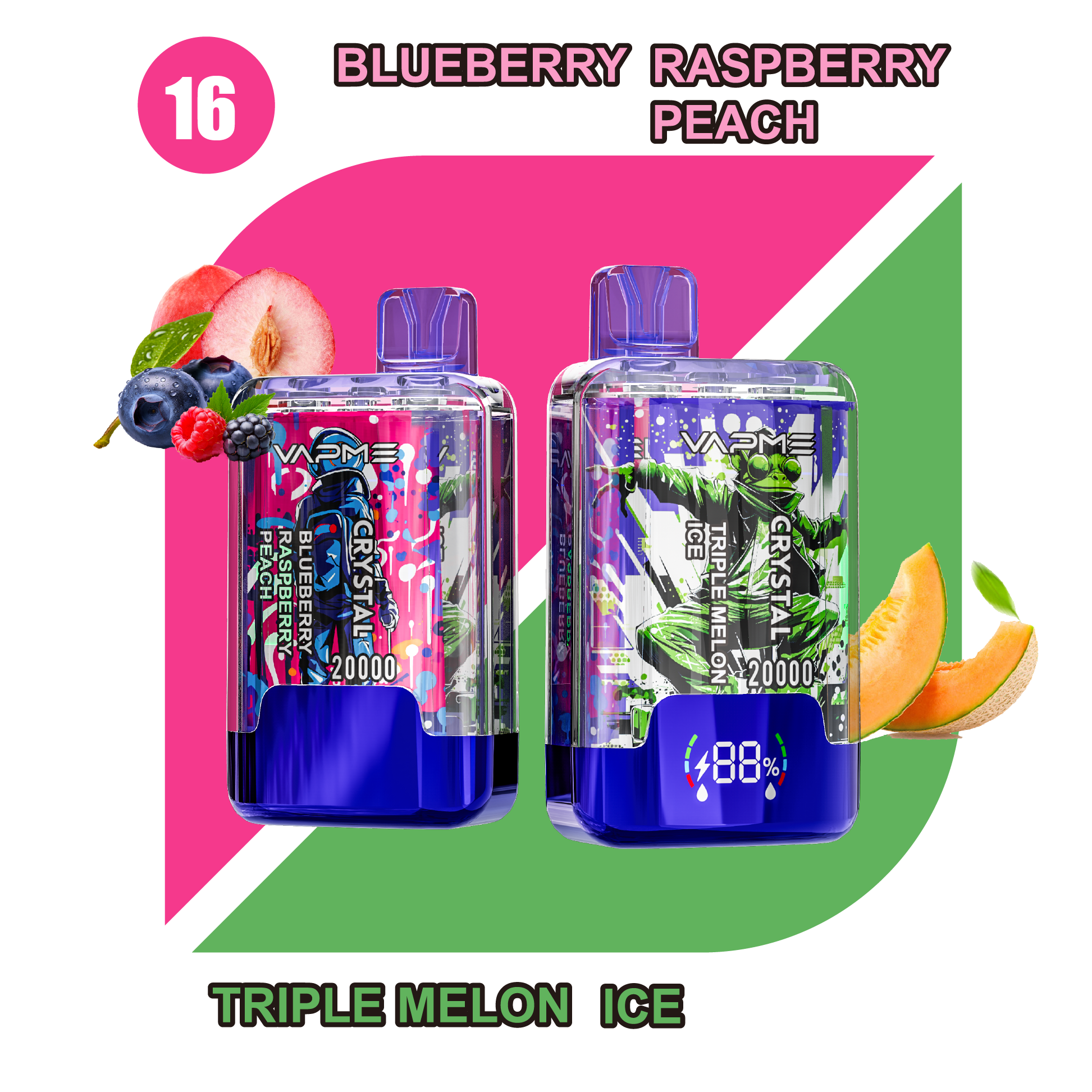 VAPME CRYSTAL 20000 - 20+20 Flavors