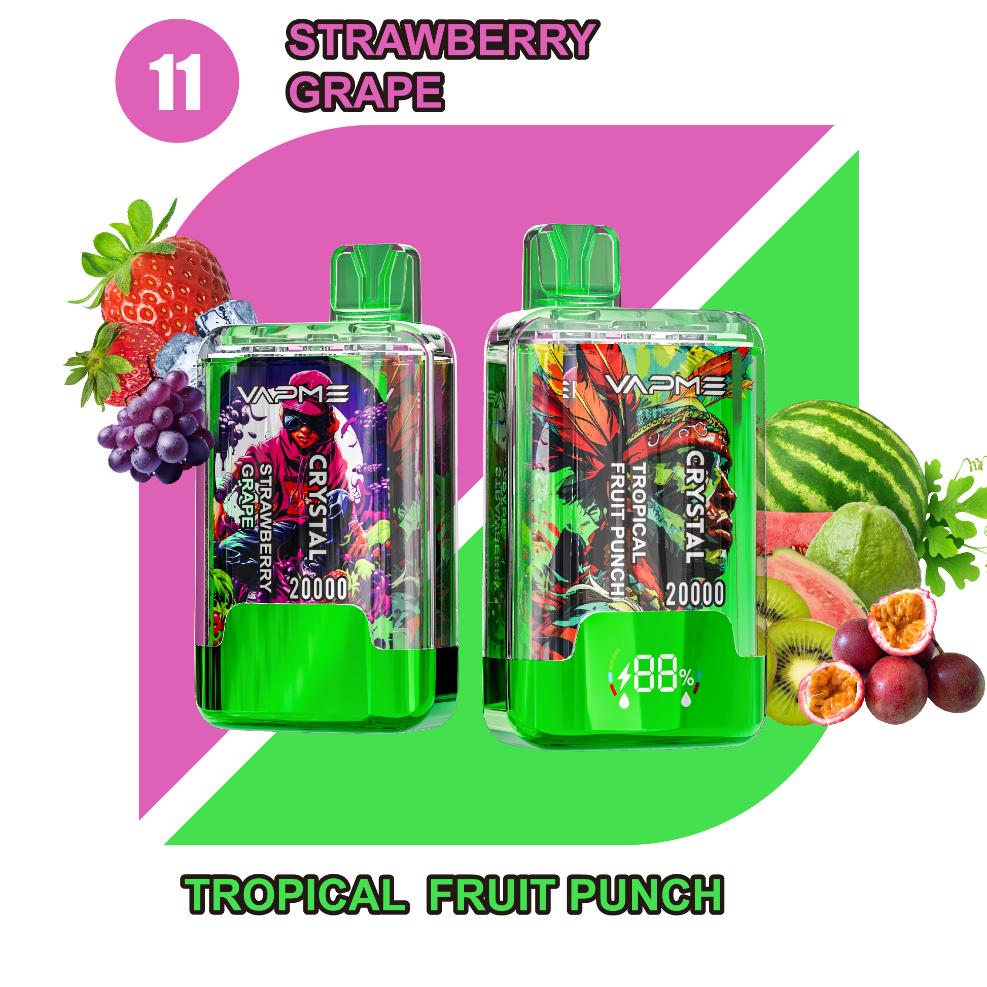 VAPME CRYSTAL 20000 - 20+20 Flavors