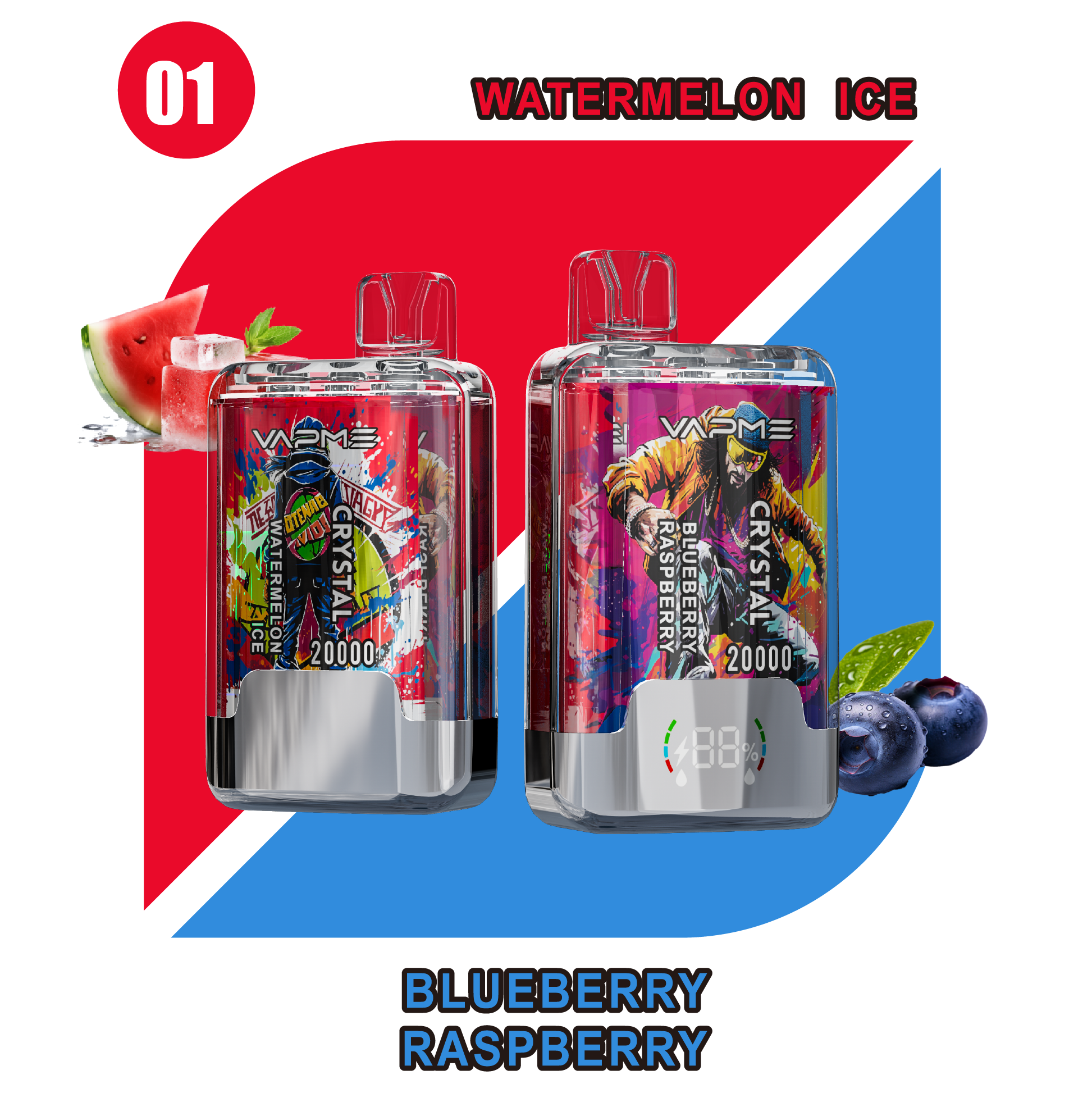 VAPME CRYSTAL 20000 - 20+20 Flavors