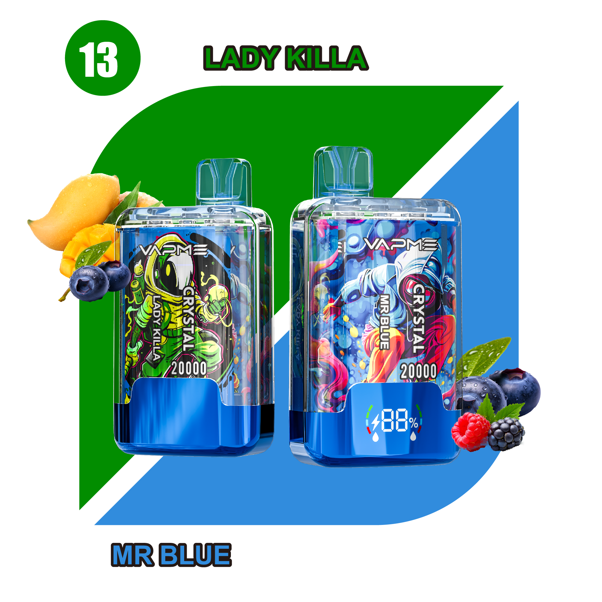 VAPME CRYSTAL 20000 - 20+20 Flavors