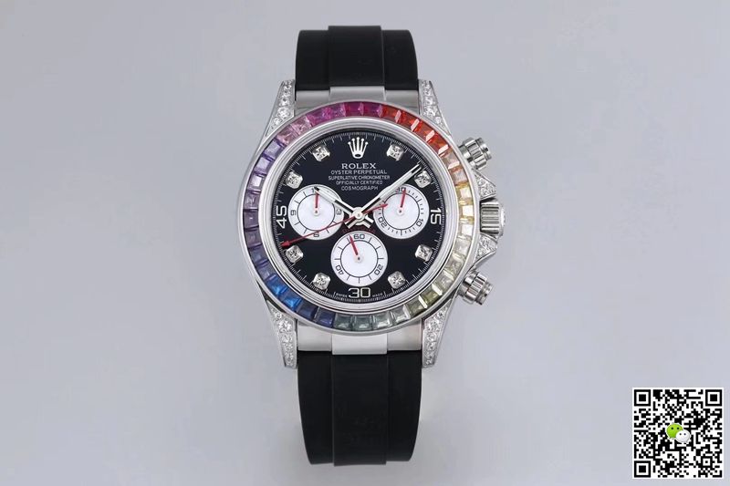 Replica Rolex Daytona 116599RBOW 1:1 Best Edition Black Dial Swiss ETA4130 - DEEPREPS