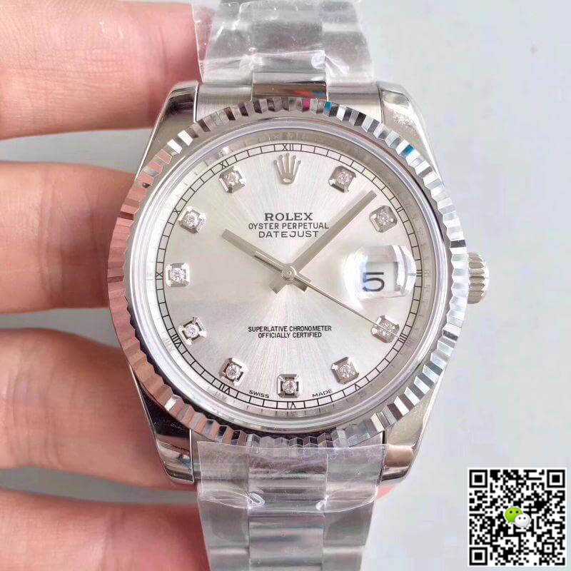 Rolex Dupe Datejust II 116334-0009 1:1 Best Edition Swiss ETA2836 Silver Dial Diamond Marker - DEEPREPS