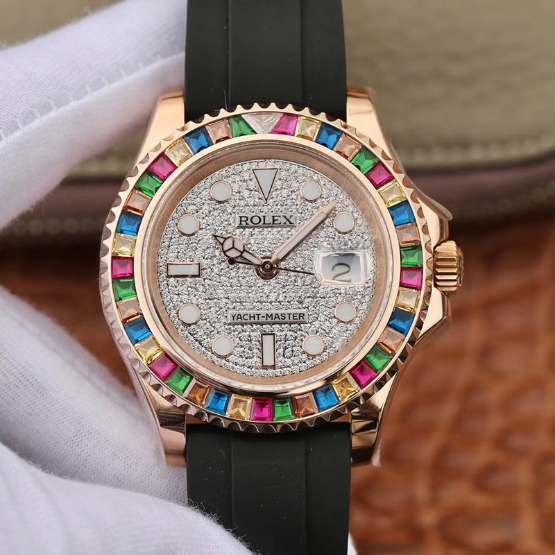 Replica Rolex Oyster Perpetual Yacht-Master 116695 40mm Men Watches 1:1 Best Edition With Gem-Set Bezel - DEEPREPS