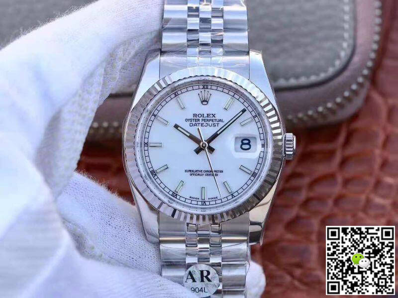 Rolex Dupe Datejust 36mm 116234 1:1 Best Edition Swiss ETA3135 White Dial - DEEPREPS