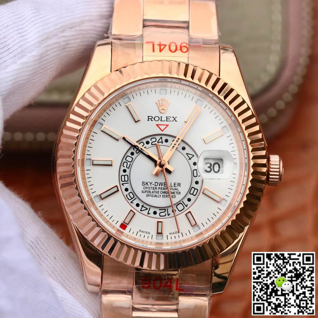 Replica Rolex Sky Dweller M326935-0005 1:1 Best Edition White Dial - DEEPREPS