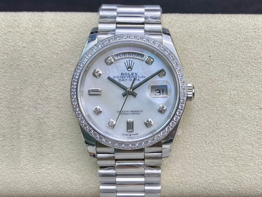 Replica Rolex Day Date 128396TBR-0005 1:1 Best Edition Fritillary Dial - DEEPREPS