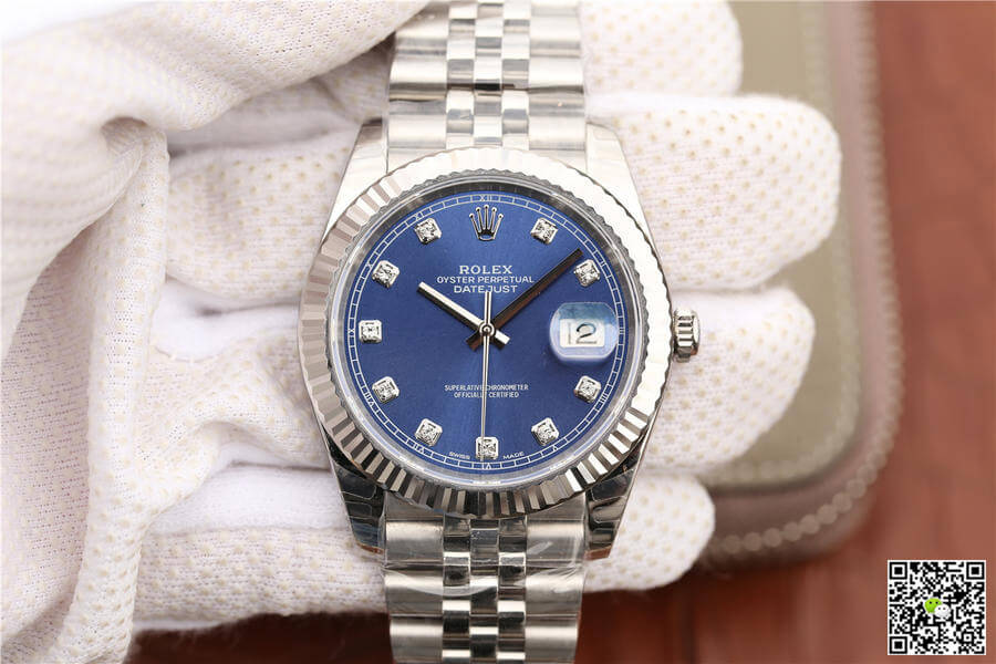 Replica Rolex Datejust M126334-0016 1:1 Best Edition Diamond Blue Dial - DEEPREPS