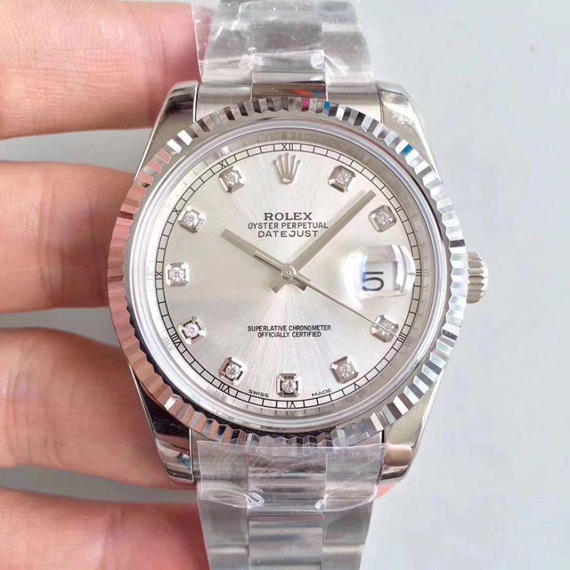 Rolex Dupe Datejust II 116334-0009 1:1 Best Edition Swiss ETA2836 Silver Dial Diamond Marker - DEEPREPS