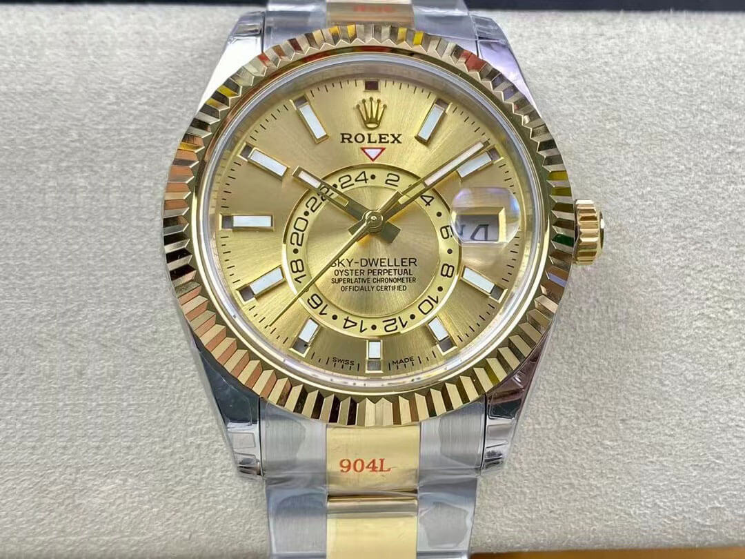 Replica Rolex Sky Dweller M326933-0001 V2 1:1 Best Edition  Champagne Dial - DEEPREPS