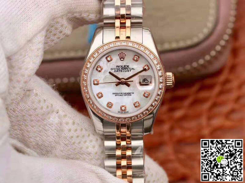 Rolex Dupe Lady Datejust 28MM 1:1 Best Edition Swiss Original Imported NH05 Movement White Enamel Dial - DEEPREPS