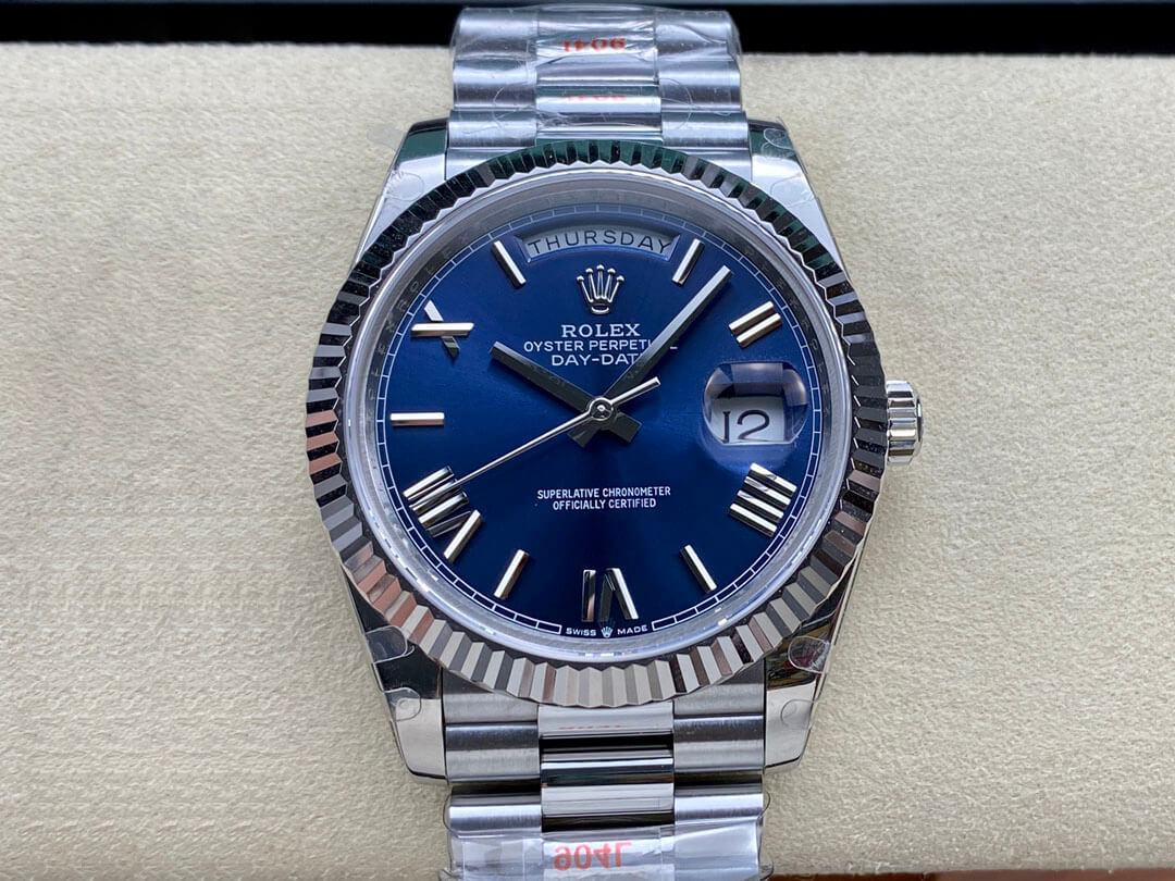 Replica Rolex Day Date M228236-0007 1:1 Best Edition V2 Blue Dial - DEEPREPS