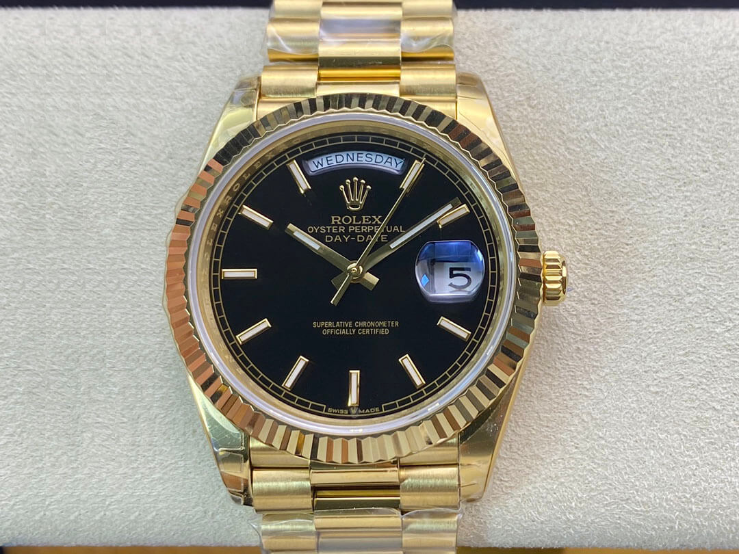 Replica Rolex Day Date 40MM 1:1 Best Edition Black Dial - DEEPREPS