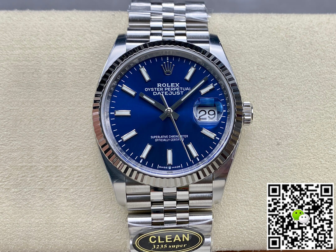 Replica Rolex Datejust M126234-0017 36MM 1:1 Best Edition Blue Dial - DEEPREPS