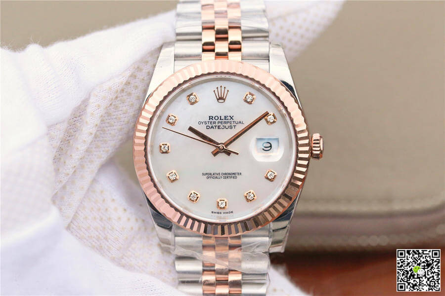 Replica Rolex Datejust M126331-0014 1:1 Best Edition Rose Gold Mother-Of-Pearl Dial - DEEPREPS