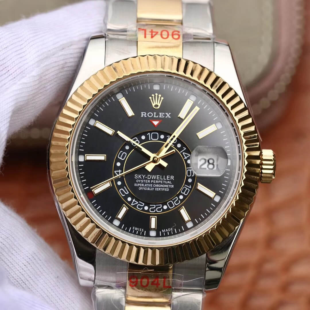 Replica Rolex Sky Dweller M326933-0002 1:1 Best Edition  Black Dial - DEEPREPS