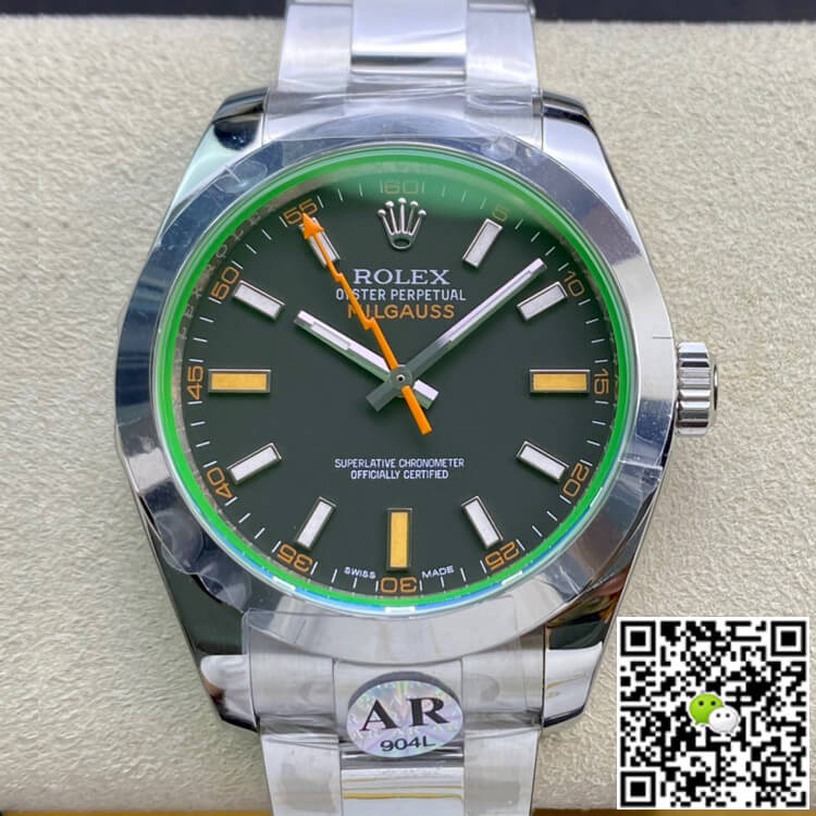 Replica Rolex Milgauss 116400GV 1:1 Best Edition Swiss ETA3131 Black Dial - DEEPREPS