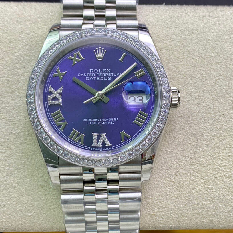 Replica Rolex Datejust M126284RBR-0013 1:1 Best Edition Purple Dial - DEEPREPS