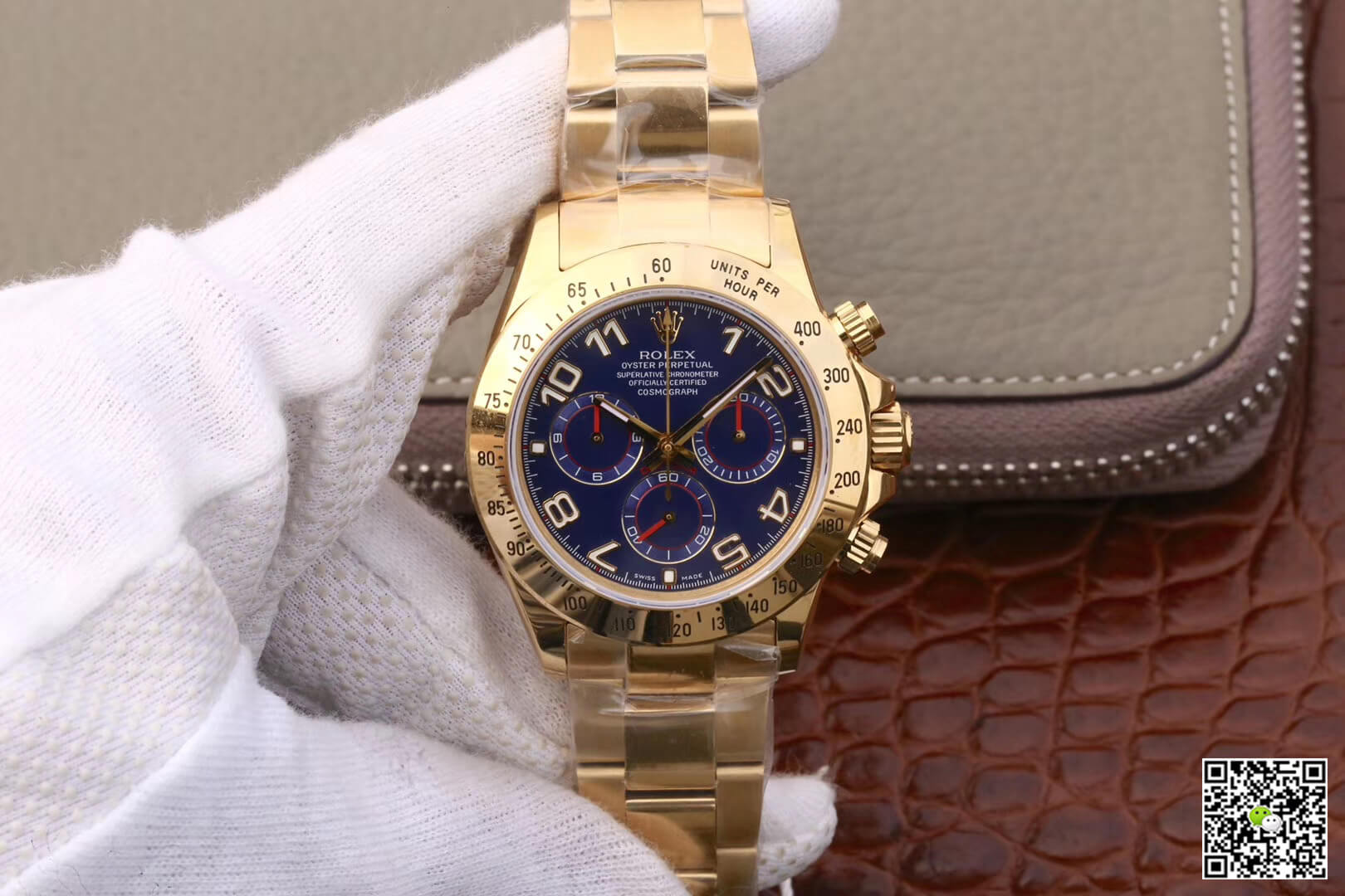 Replica Rolex Daytona Cosmograph 116528 1:1 Best Edition Yellow Gold Blue Dial - DEEPREPS
