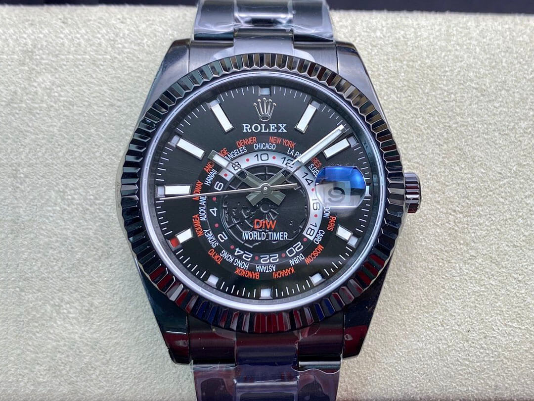 Replica Rolex Sky Dweller 40MM 1:1 Best Edition DIW Black Dial - DEEPREPS