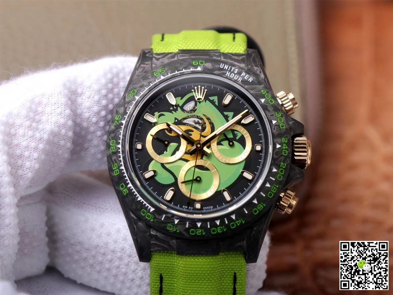 Rolex Daytona Replica Cosmos Green Exploded Dragon 1:1 Best Edition Swiss ETA7750 - DEEPREPS