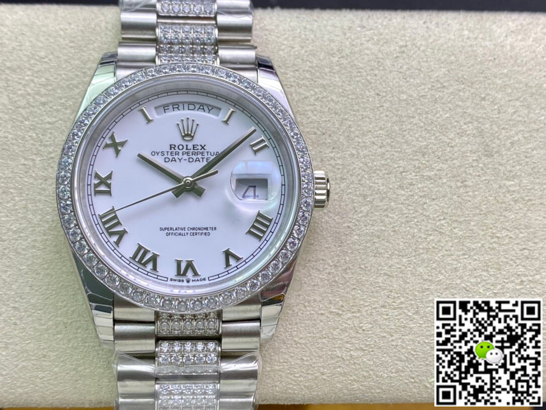 Replica Rolex Day Date M128349RBR-0026 1:1 Best Edition White Dial - DEEPREPS