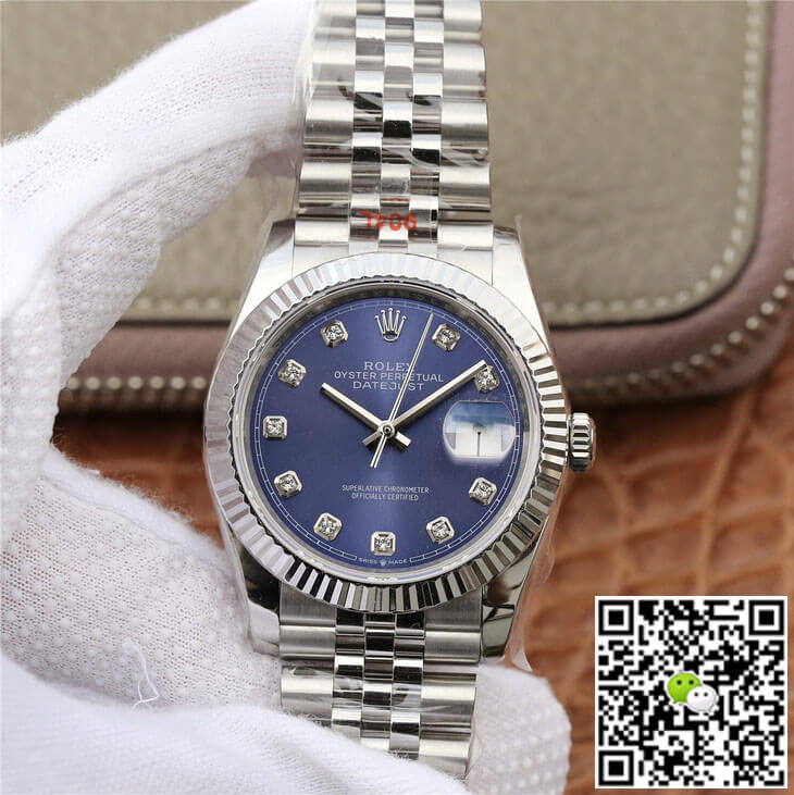 Replica Rolex Datejust M126234-0037 1:1 Best Edition Diamond-set Blue Dial - DEEPREPS