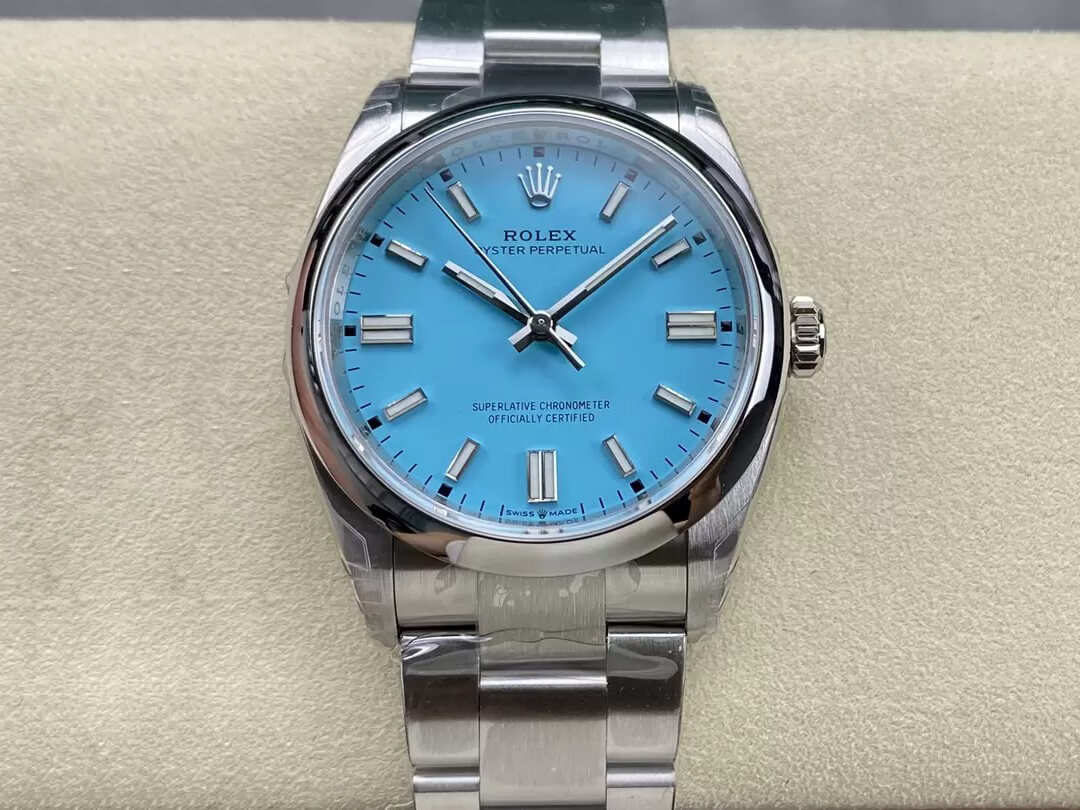 Replica Rolex Oyster Perpetual M126000-0006 36MM 1:1 Best Edition Turquoise Blue Dial - DEEPREPS