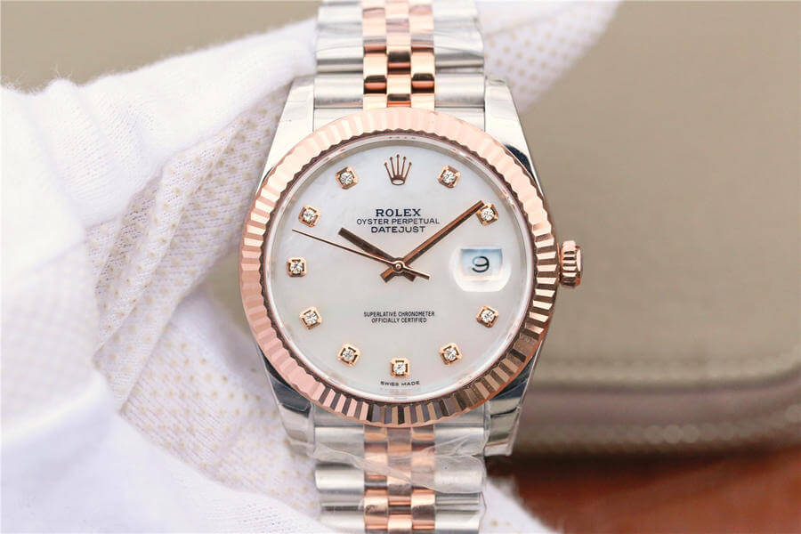 Replica Rolex Datejust M126331-0014 1:1 Best Edition Rose Gold Mother-Of-Pearl Dial - DEEPREPS