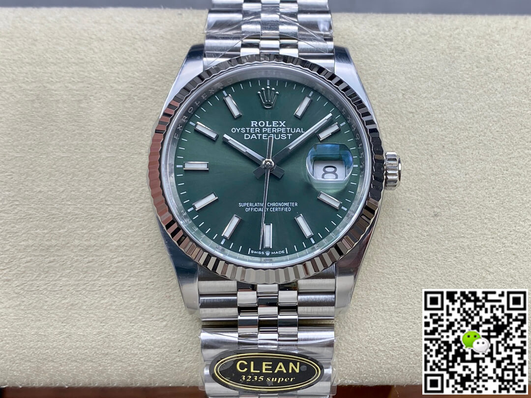 Replica Rolex Datejust M126234-0051 36MM 1:1 Best Edition Green Dial - DEEPREPS