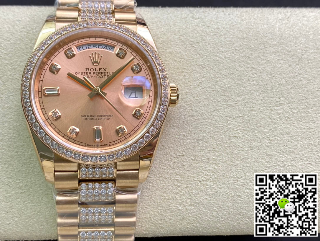 Replica Rolex Day Date M128345RBR-0020 1:1 Best Edition Rose Gold Dial - DEEPREPS